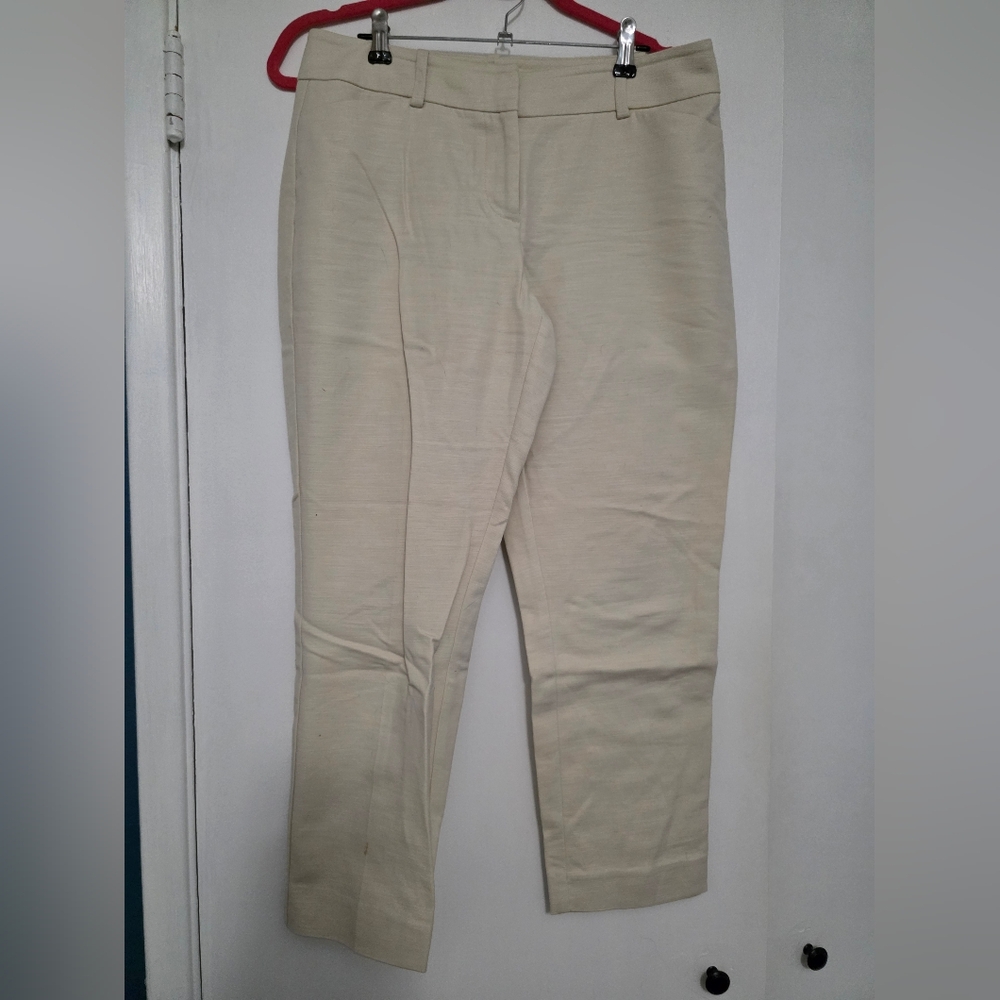 Ann Taylor Ivory Curvy Ponte Slim Trousers